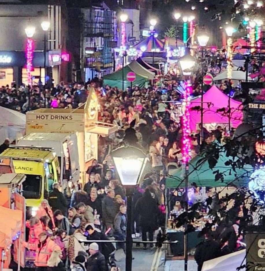 There were reports of anti-social behaviour at the Christmas lights switch on in Sittingbourne. Picture: Matilda Johnson