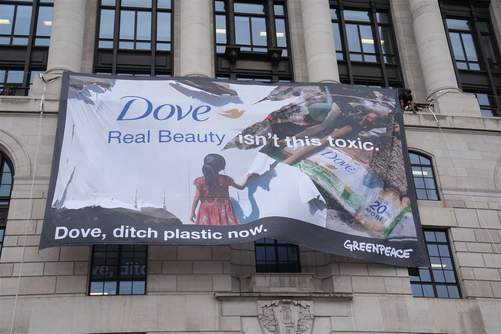 Activists outside Unilever’s headquarters in central London (Lucy North/PA)