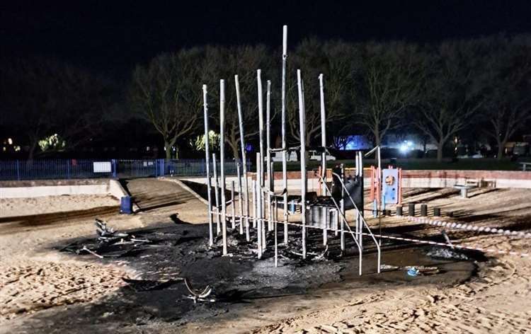 What was left of the £50k play equipment. Picture: SBC