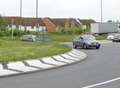 Crash at busy roundabout