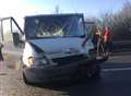 Van crashes on motorway