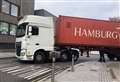 Town centre comes to halt after lorry gets stuck