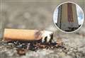 Discarded cigarette sparks flat block blaze