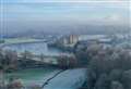 Picture-postcard drone shots show Leeds Castle winter wonderland