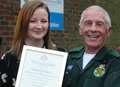 Award for teen life-saver Rachael