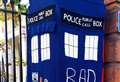 Crocheted Tardis appears in high street