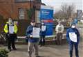 NHS staff protest over 'derisory' pay offer