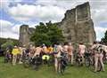 Protesters saddle up for naked bike ride