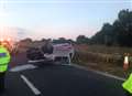 Motorway reopens after car overturns