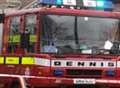 Firefighters tackle caravan blaze