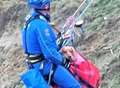 Rescue operation as dog plunges off cliffs