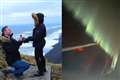 Newly betrothed see northern lights on flight home after foiled aurora proposal