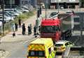 Pedestrian flown to London hospital after being hit by lorry