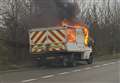 Serco van goes up in flames