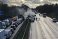 Two in hospital as M2 reopens after fire