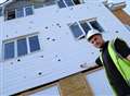 Vandals damage new homes