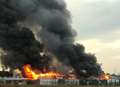 Massive fire at former sports ground