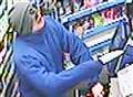 Moment knife raider threatens cashier in terrifying store robbery