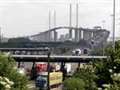 Man in bridge plunge