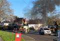 Van goes up in flames in village street