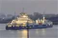 Woolwich Ferry sounds horn and twirls in River Thames in thank you to NHS staff