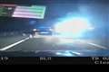 Footage released of motorway crash which left police car in flames