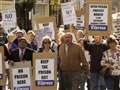 Protestors march against open prison plan