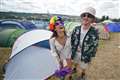 Glastonbury couple don white dress and festival gear to renew wedding vows