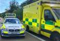 Biker taken to hospital after crash with car