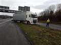 Lorry gets stuck on verge after sat nav confusion