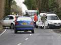 Three-car pile up closes busy route for three hours