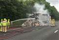 M20 lorry fire causes major delays