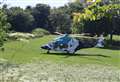 Air ambulance lands in park where children were playing