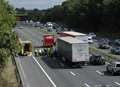 Woman taken to hospital after M20 crash