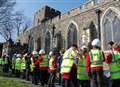 Pupils line up to help restore church