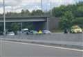 Crash on M20 sparks traffic queues