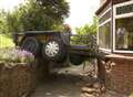 Lucky escape as trailer smashes into house