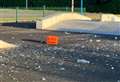 Play area covered in glass after yobs smash bottles