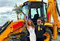 Bride drives JCB digger to her wedding