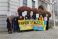 Campaigners protest outside stroke unit council meeting