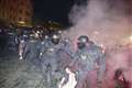 West Ham fans fight riot police in Prague after Europa Conference League win