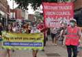 NHS staff protest in Towns
