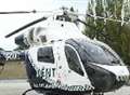 Injured biker airlifted to hospital