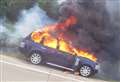 Burning Range Rover closed M20