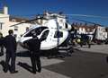 Air ambulance lands on promenade