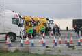 Sinkhole opens up at Manston lorry park 