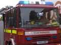 Refuse lorry on fire