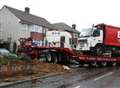 Lorry ploughs into 3 gardens in freak accident