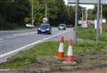 Two cars and a truck collide on dual carriageway