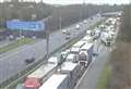 Traffic chaos as snow falls on Kent